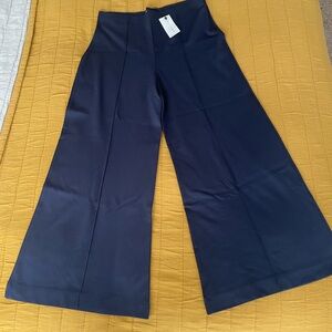 RIPLEY RADER NWT NAVY PONTE KNIT WIDE LEG PANT: CROPPED